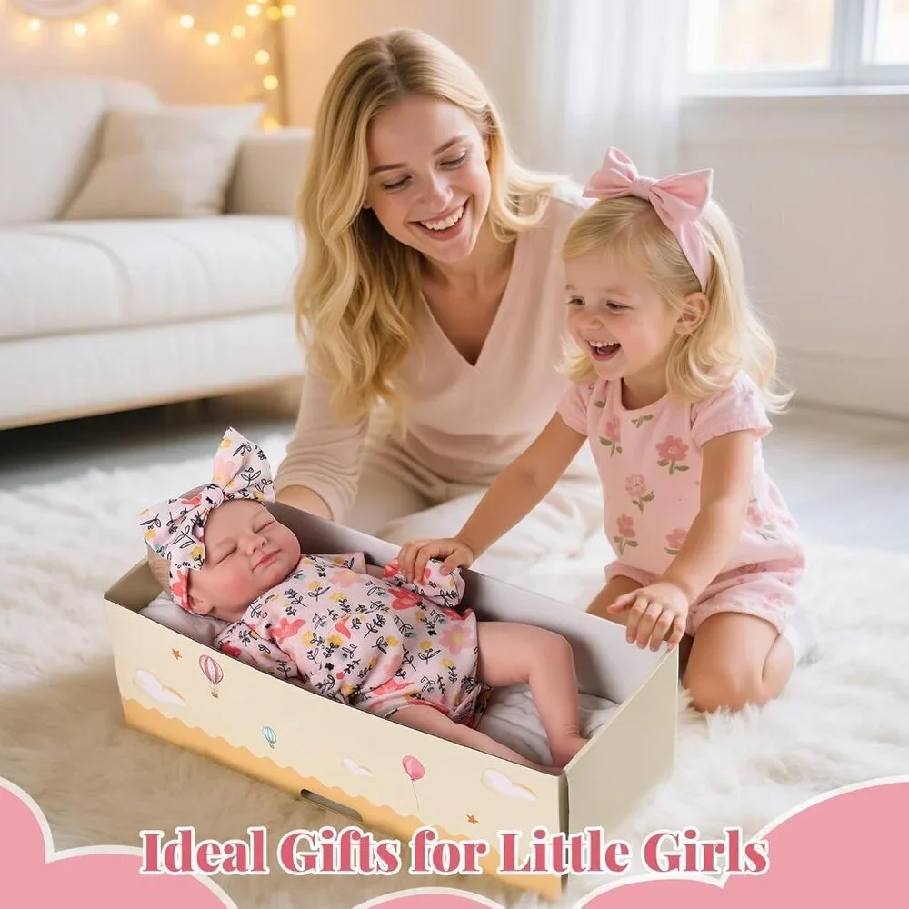 🆕17inch Full Body Silicone Newborn Baby Dolls Poseable Limbs Reborn Girl